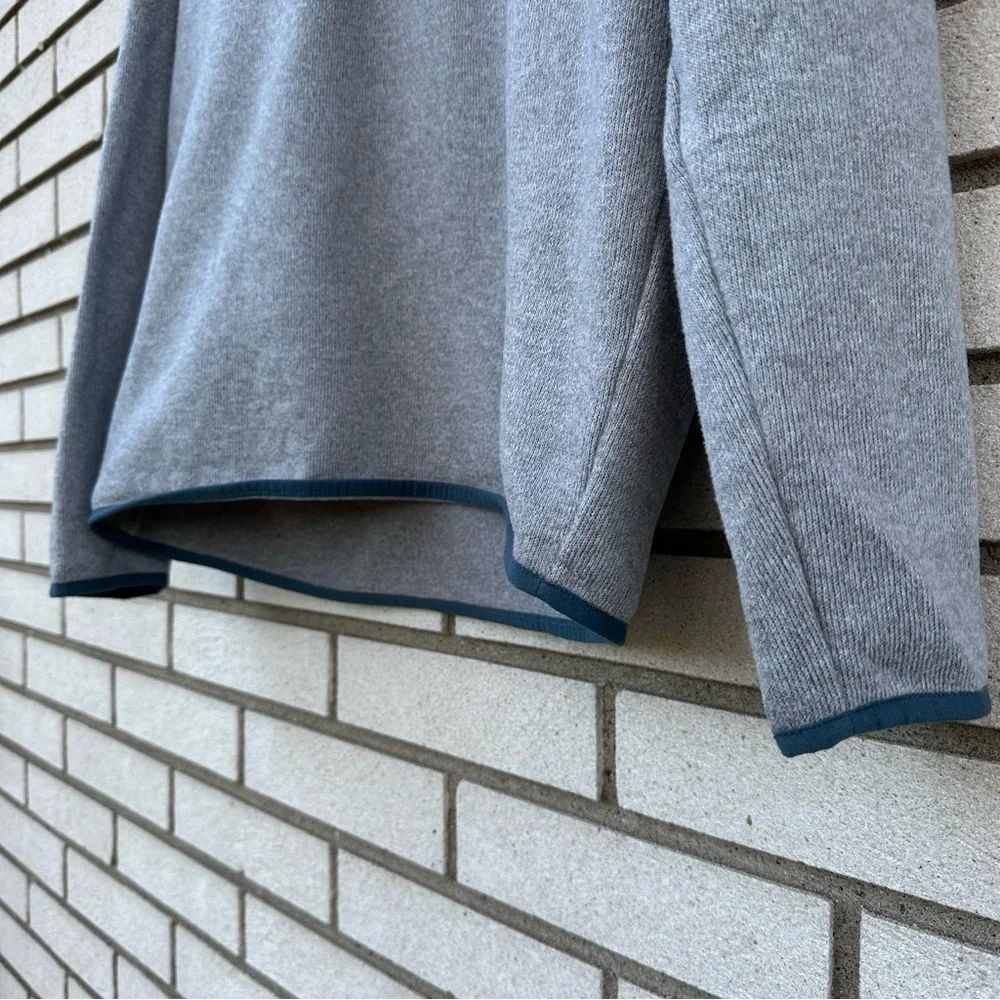 J. Crew Heather Light Gray Marled Fleece Half Zip Pullover